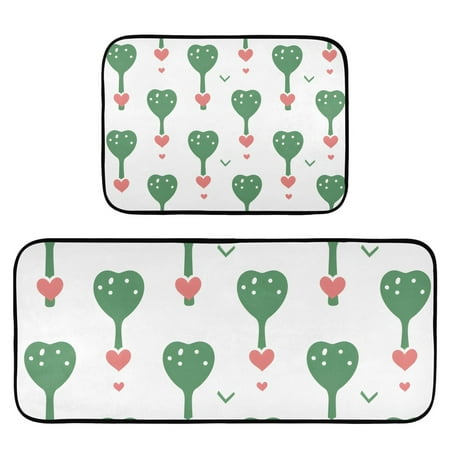 

Love Trees Hearts Rug Carpets Floor Mats Non-slip Water Absorption Set of 2 for Kitchen Bathroom Laundry