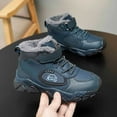thumbnail image 2 of CUZIBR Toddler Shoes Ankle Boots Non Color Block Lace Up Leather Casual Hiking Booties Thermal Lined Hook And Loop Fashion Shoe Outdoor Lightweight Comfy Footwear,Navy,7-8 Years, 2 of 8