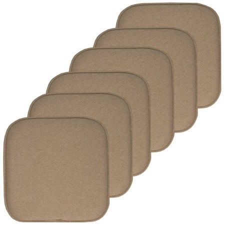Charlotte Jacquard Cover Memory Foam Chair Pads 6 Pack Taupe