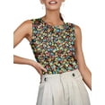 thumbnail image 2 of KISSMODA Womens Summer Tank Tops Casual Cap Sleeve Shirts Dressy Notched V Neckline Tunics Cute Printed Floral Blouses S-3Xl, 2 of 3