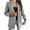 01-Gray&blazers for women, variant on Ruched Blazers for Women Business Casual Lapel Collar Suit Coats Open Front Long Sleeve Jackets, Red, L