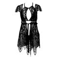 thumbnail image 4 of Conjunto de lencería de encaje Floral para mujer, disfraces eróticos de Navidad, perspectiva femenina, pijamas, ropa sexual, 3 piezas, 4 of 4