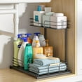 LAMU 2-Tier Pull Out Metal Kitchen Cabinet Organizers, Under Sink ...