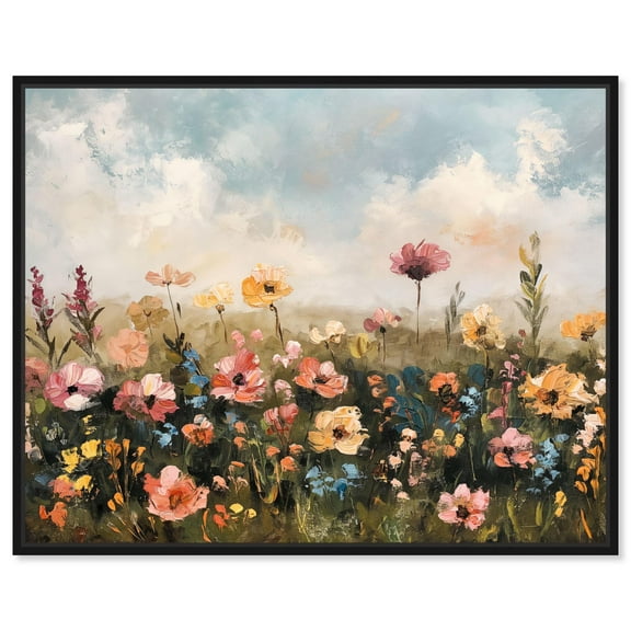 Art Remedy Muted Florals Canvas, 20" x 16", Black Frame, Dreaming Meadows