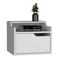thumbnail image 5 of Floating Nightstand, Dual-Tier Design, Spacious Drawer, White, 5 of 5