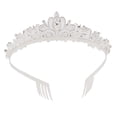 thumbnail image 3 of Wedding Princess Crown, Decorative Bridal Crown Comb Fixation Fine Workmanship Silver Attractive Sparkling  for, 3 of 8