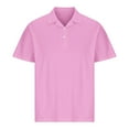 thumbnail image 4 of Men's Casual Solid Short Sleeve Turn Down Collar Buttons T-Shirt Blouse, 4 of 6