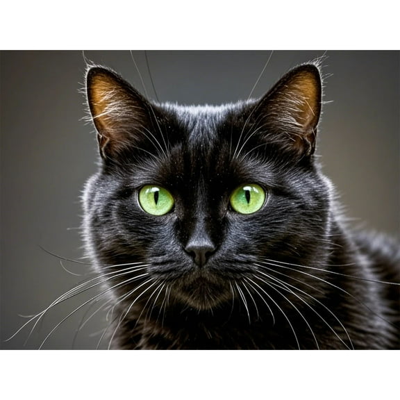 Black Cat Canvas Wall Art Framed Canvas Prints Paintings Poster Wall Art for Living Room Bedroom Bathroom Office Dining Room Restaurant Hotel Home Wall Decor 12x16 Inch