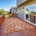 thumbnail image 4 of EastVita 9 x 12 ft Plastic Red White Rectangular Beach Front Porches Patio Picnic RV Camping Garage Flower Persian Area Rug, 4 of 10