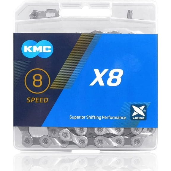 KMC Z6 Single Speed Chain 112 Link Chain   Magic Button Original Sliver