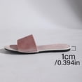 thumbnail image 4 of Women Solid Velvet Wide Strap Flat Open Toe Slip On Casual Slide Sandals Pink 5.5, 4 of 9