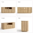 thumbnail image 4 of MARNUR Fluted TV Stand for TVs up to 65", 55" Modern Media Console with 3-Sided Fluted Design, Push-to-Open Doors for Living Room, Oak, 4 of 11