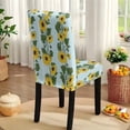 thumbnail image 6 of TSOVTHRID Sunflower Stripe Print 5 Pcs Tablecloth and Chair Covers Set, Stretchable Washable Spandex Table Cover with Elastic Dining Chair Slipcovers for Home Banquet Party, 6 of 7