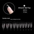 thumbnail image 4 of Almond Fake Nail Tips - Medium Almond Shaped Clear Nails Full, 4 of 5
