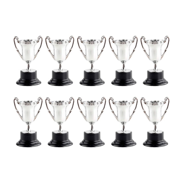 maskred 10 Pcs Prix de Récompense Petits Trophées pour Décorations de Compétition Argent Argent 8.2x4.5cm
