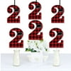 Big Dot of Happiness 2nd Birthday Lumberjack - Channel The Flannel - Two Shaped Decor DIY Buffalo Plaid Second Birthday Party Essentials - Set of 20