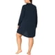 thumbnail image 3 of Camisa de noche para mujer de tallas grandes Agnes Orinda, pijama de manga larga cómoda 2X azul marino, 3 of 6
