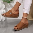 thumbnail image 4 of Norvail Womens Fashion Comfortable Breathable Platform Slides Wedge Sandals with Stitching Detail Casual Summer Mules Open Toe Arch Support, 4 of 7