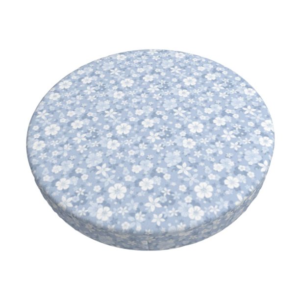 Balery Gray White Floral Fundas de asiento para taburete de bar redondo de tela de terciopelo ajustables que protegen de arañazos y manchas para sillas de 14 a 17 pulgadas.-12 inch