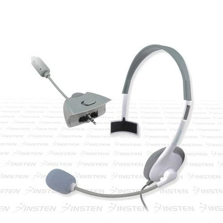 Insten Gaming Wired Headset Live Chat Mic For Microsoft xBox 360, White Gaming Headsets With Microphones for xBox