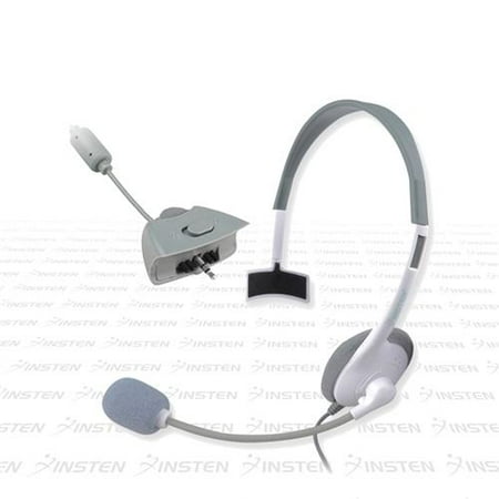 Console Mic - Insten Gaming Wired Headset Live Chat Mic For Microsoft xBox 360, White Gaming Headsets With Microphones for xBox 360