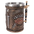 thumbnail image 4 of Taza de acero inoxidable con revestimiento de resina tallada en 3D, jarra de cerveza vikinga antigua para casa, bar, karaoke, restaurante, tipo 3, 4 of 14