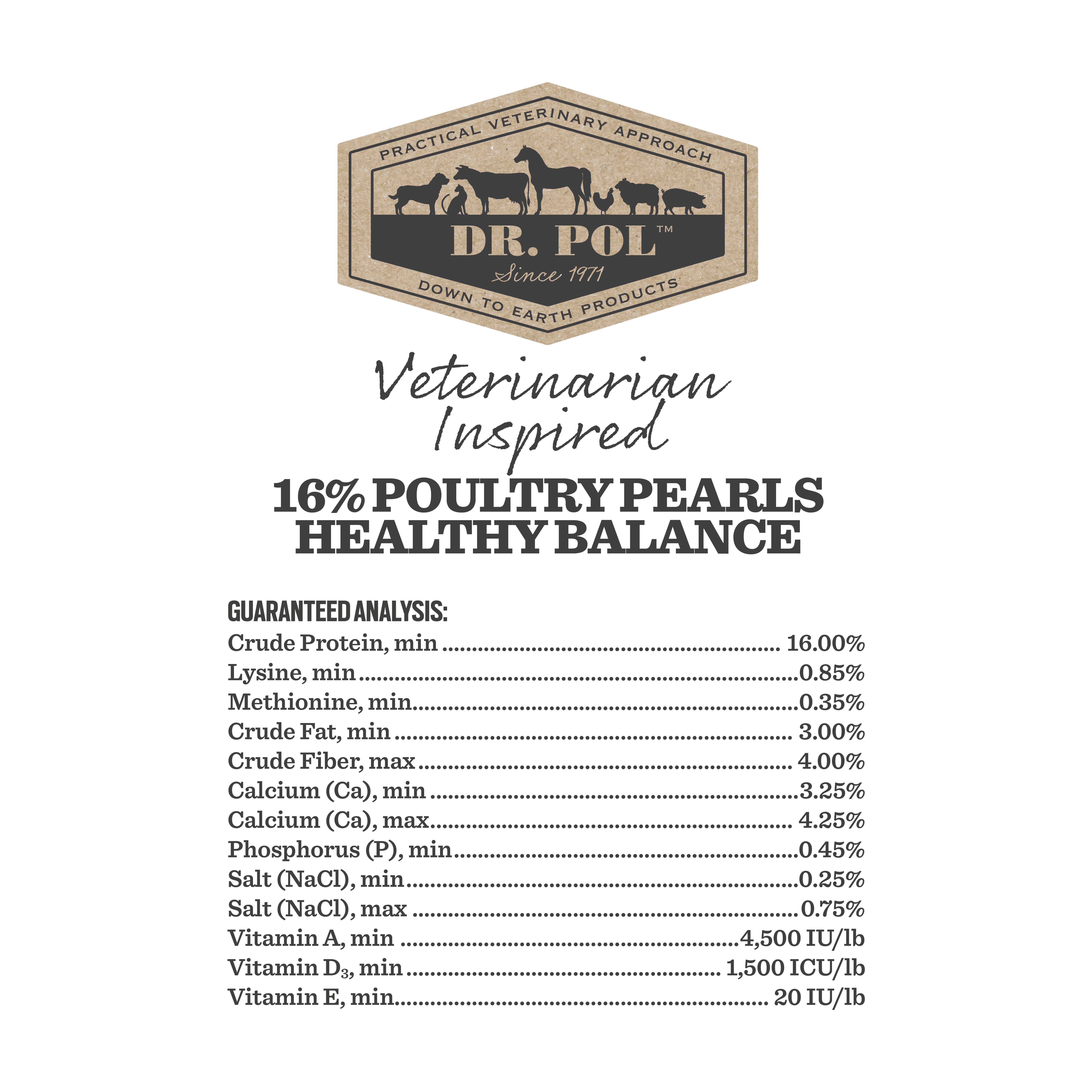(3 pack) Dr. Pol Healthy Balance 16% Extruded Poultry Pearls Layer Chicken Feed, 6 lb. Bag