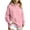 Pink, variant on Women's Winter Sporty Top Mock Neck Raglan Sleeves Loose Hooded Sweatshirt Long Sleeve Split Cuff Tops Casual Fashion Pullover