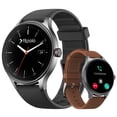thumbnail image 1 of Smart Watches for Men/Women (2 Bands), 1.27â Round Smartwatch Fitness Tracker with Bluetooth Calls (Make/Answer), Heart Rate/SpO2/Sleep Monitor, 12 Days Battery, IP68 Waterproof, 1 of 8