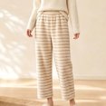 thumbnail image 2 of Women's Stripe Pajama Pants Casual Elastic Waist Loose Wide Leg Lounge Bottoms Comfy Casual Breathable Everyday Wear, 2 of 7