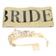 thumbnail image 4 of Bride Sash Crown Kit, Party Bride Sash Crown Sparkling Rhinestones Regulable Design Attractive Decorative  For Parties Gold, 4 of 8