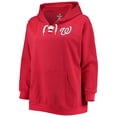 thumbnail image 2 of Women's Red Washington Nationals Plus Size Lace-Up V-Neck Pullover Hoodie, 2 of 3