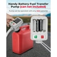 thumbnail image 2 of KEMIMOTO 35'' Hose Portable Fuel Transfer Pump Auto Shut-Off Sensor Overfill Protection 2.4 GPM Fast Flow Battery Powered w/ 3 Can Adapters, 2 of 7