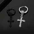 thumbnail image 2 of 1PC Stainless Steel Cross Arrow Earrings For Women Men Cool Punk Jewelry Piercing Circle Ear Buckle Dangle Earring Fashion Gifts, 2 of 9