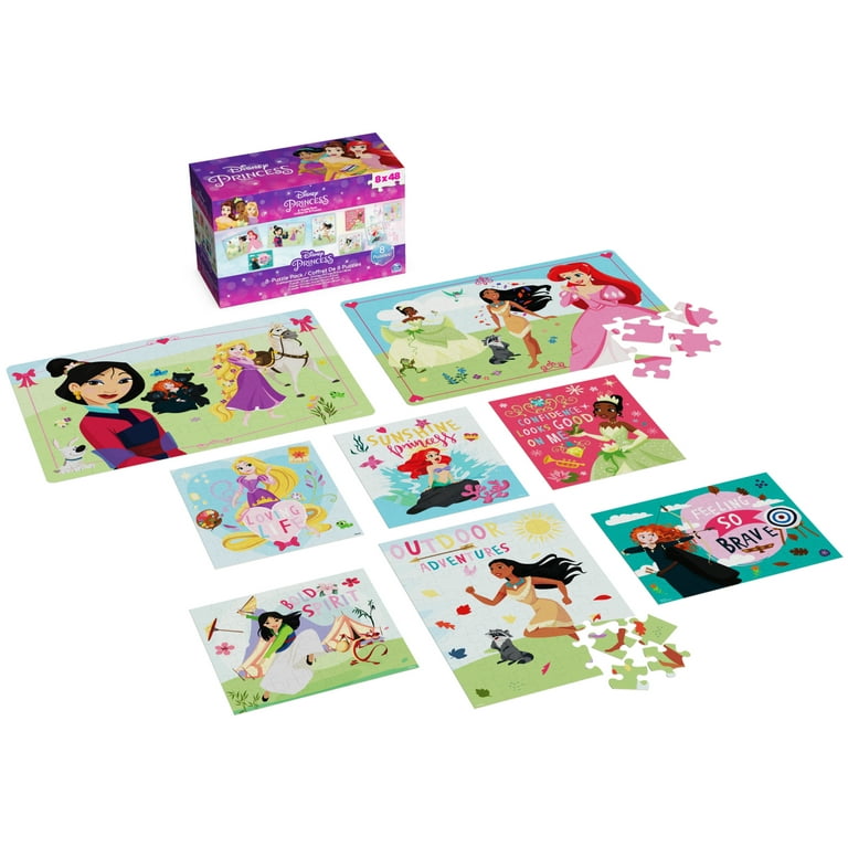 Disney Princess 48-Piece Puzzle in Tin with Handle, for Families and Kids Ages 4 and Up