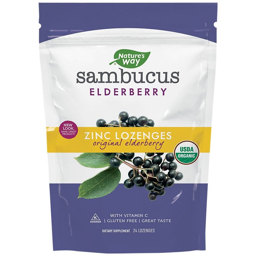 NATURE'S WAY Sambucus Organic Zinc Lozenges 24 LOZ