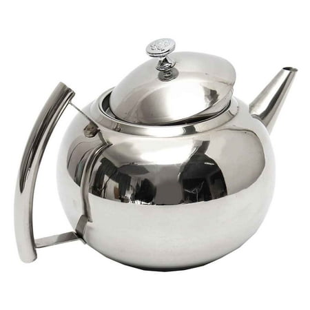 1L Polished Stainless Steel Teapot kettle With Tea Leaf Filter