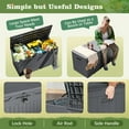 thumbnail image 4 of XPOPR Outdoor Storage Box 100 Gallon Waterproof Resin Deck Box Delivery Box with Air Rod Indoor Outdoor Lockable Storage Bench for Patio Cushions, Tools, Pool Accessories (Gray), 4 of 9