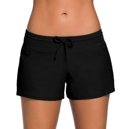 MSJUHEG Swim Trunks Women Beach Shorts for Women Shorts for Women Women Tankini High Waist Bikini Bottoms Swim Briefs Beach Shorts Ruched Bottom Women s Board Shorts Swim Shorts Women Black XL