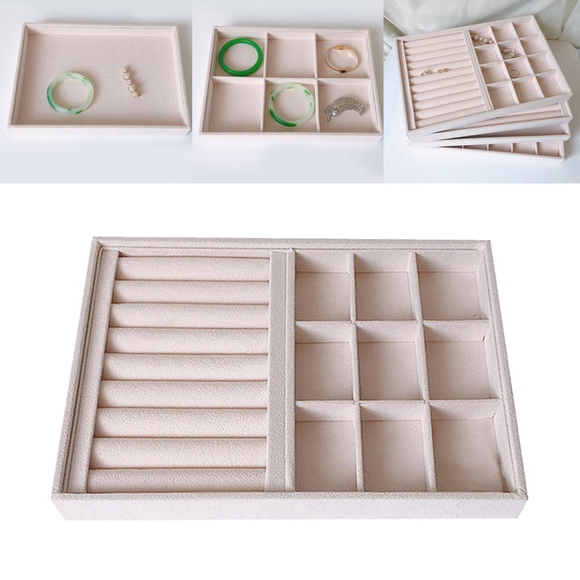 Beige Velvet Jelry Trays Organizer, Display adn Storage, Felt , Velvet Holder , Style 07