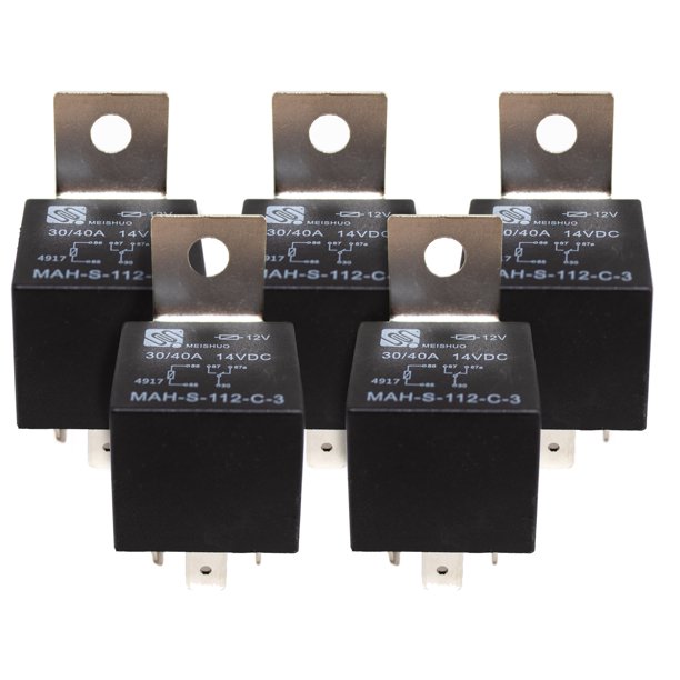 5x 12v 5 Pin Relay Spdt 30 40 Amp Gold Sealed Automotive Car Truck Bike