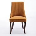thumbnail image 2 of Dining Chairs Of 2 In Yellow, Rayon Cloth Linen Fabric, High For Superior Sitting, Cushion With Rebound Sponge, Steel Springs And Rubber Bands, Curved Solid Wood Legs, American Style Room Chair 2, 2 of 7