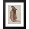 thumbnail image 2 of Joshua Cristall 14x18 Black Modern Framed Museum Art Print Titled - Young Woman in a Kerchief and Cloak at Hastings (1807), 2 of 5