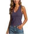 thumbnail image 3 of Pounoo Tank Tops for Women V-Neck Sleeveless Tops Everyday Errands Soft Stretchy Comfortable Relaxed Fit Daily Shirts Gift, 3 of 5