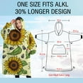 thumbnail image 4 of Oversized Wearable Blanket Hoodie,Yellow Sunflower Seed Pattern Sherpa Blanket Hoodie with Super Pockets,Super Warm Fuzzy Pullover for Women & Men, 4 of 6