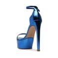 thumbnail image 3 of Schutz Cadey-Lee Blue Snake Sleek Buckle Ankle Strap High Heel Platforms Sandals (Blue Snake, 9.5), 3 of 4