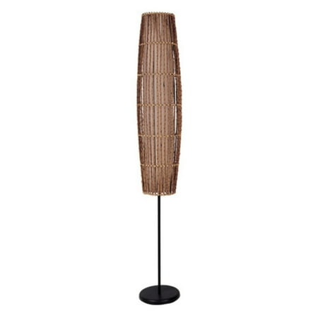 ORE International 62" Contemporary Rattan Floor Lamp in Brown