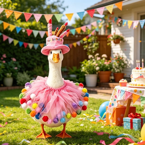 23Inch White Gooses Birthday Decoration Set For Birthday Parties