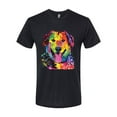 thumbnail image 3 of Smiling Dog | Colorful Neon Golden Retreiver | Dean Russo Art Animal Lover Mens Premium Tri Blend T-Shirt, True Black, Large, 3 of 6