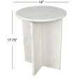 thumbnail image 4 of Javier 17.75" Contemporary Natural Marble Handmade X-Shaped End Table, White, 4 of 8